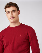 Męski Sweter Klasyczny Wrangler Crew Knit Biking Red W8A02PX2G 112141656